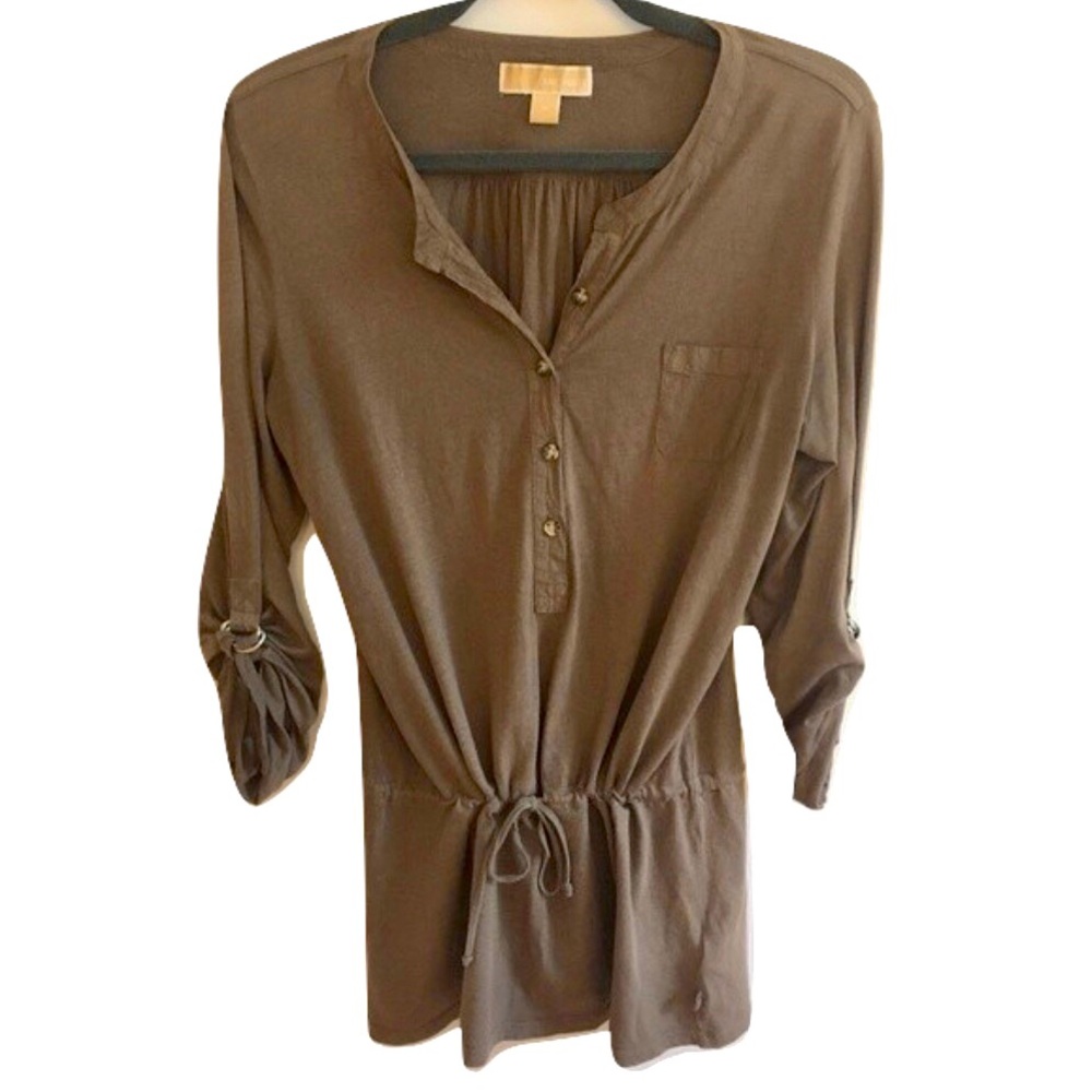 Michael Kors Brown Drawstring Top